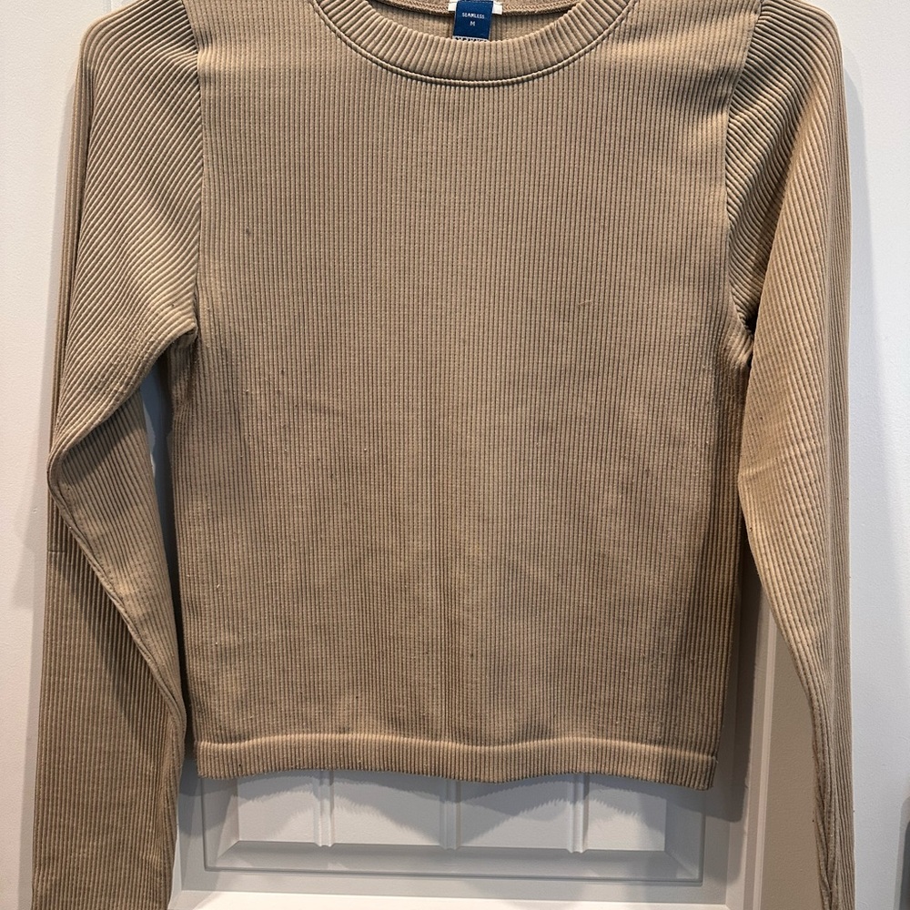 Ribbed Beige Sweater